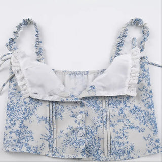 Pello Ribbon Frill Sleeveless Blouse