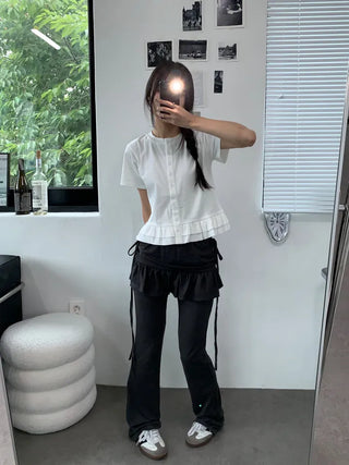 Crochet Bootcut Skirt Leggings Pants