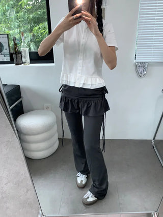 Crochet Bootcut Skirt Leggings Pants