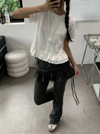 Crochet Bootcut Skirt Leggings Pants
