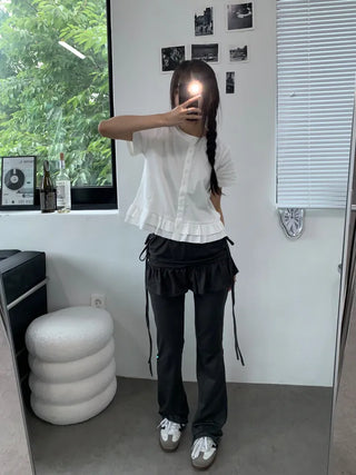Crochet Bootcut Skirt Leggings Pants