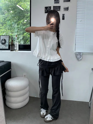 Crochet Bootcut Skirt Leggings Pants