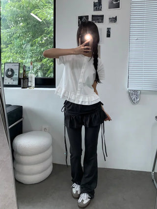 Crochet Bootcut Skirt Leggings Pants