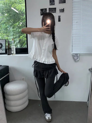 Crochet Bootcut Skirt Leggings Pants