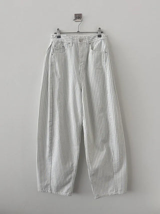 Moti Loose Wide Striped Cotton Pants