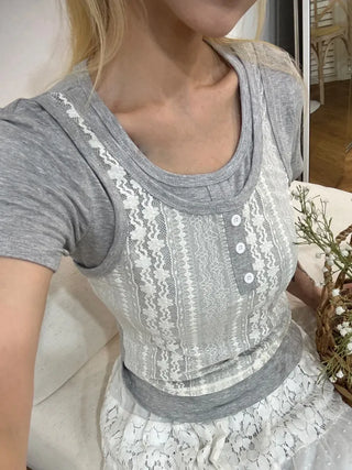 Lucen Lace Layered T-shirt