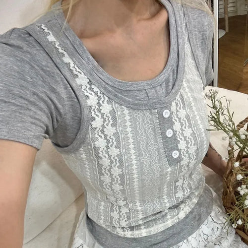 Lucen Lace Layered T-shirt