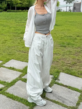 Kao Snap Button Ribbed Sleeveless Top