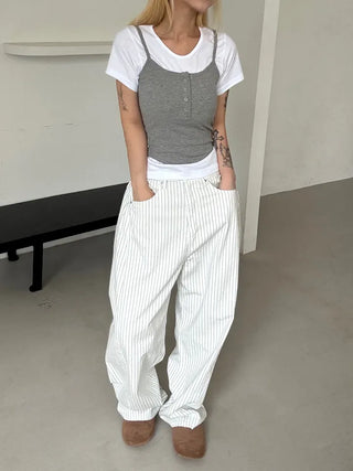 Kao Snap Button Ribbed Sleeveless Top