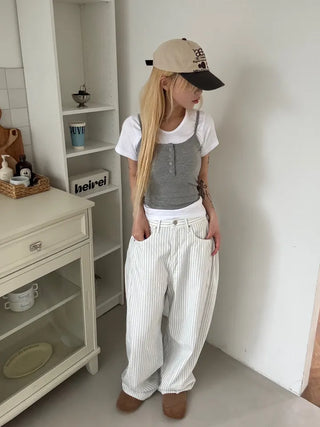 Kao Snap Button Ribbed Sleeveless Top