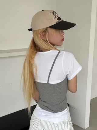 Kao Snap Button Ribbed Sleeveless Top