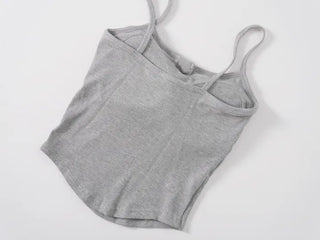 Kao Snap Button Ribbed Sleeveless Top