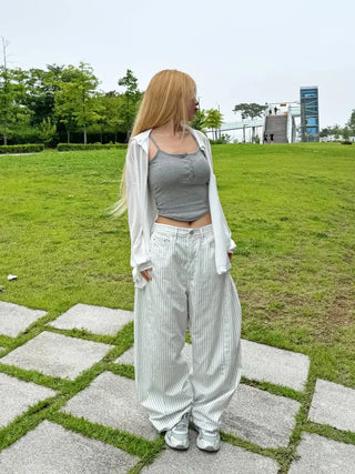 Kao Snap Button Ribbed Sleeveless Top