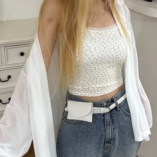 Lumi Moist See-through Loose Collar Cardigan