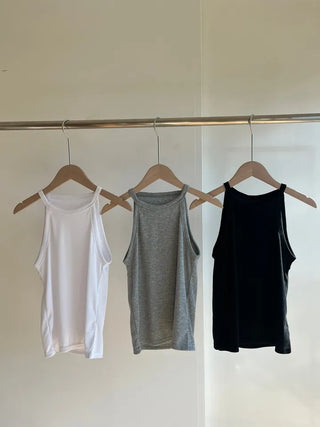 Moody Chewy Basic Ribbed Halter Sleeveless