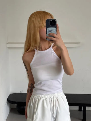 Moody Chewy Basic Ribbed Halter Sleeveless