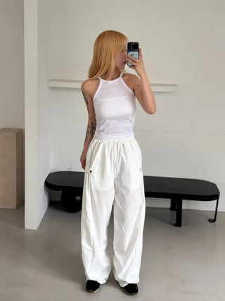 Moody Chewy Basic Ribbed Halter Sleeveless