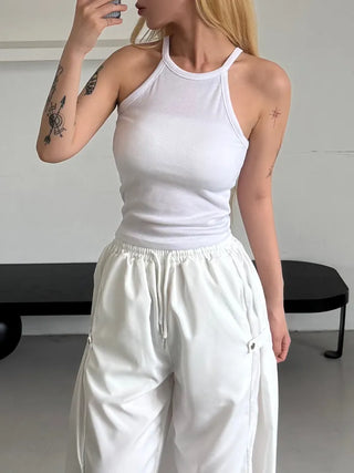 Moody Chewy Basic Ribbed Halter Sleeveless