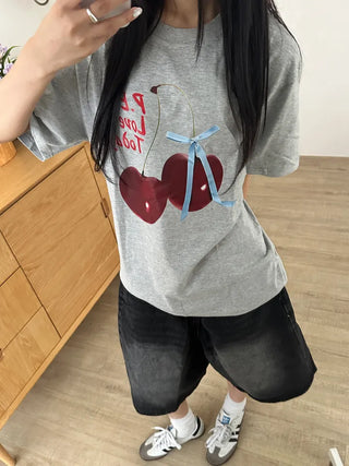 Maro Simple Cotton Round Neck Short Sleeve T-shirt