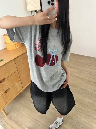 Maro Simple Cotton Round Neck Short Sleeve T-shirt