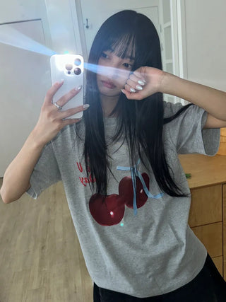 Maro Simple Cotton Round Neck Short Sleeve T-shirt