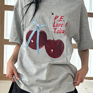 Maro Simple Cotton Round Neck Short Sleeve T-shirt