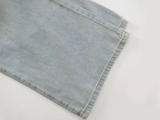 Seo Waist String Denim Wide Long Pants