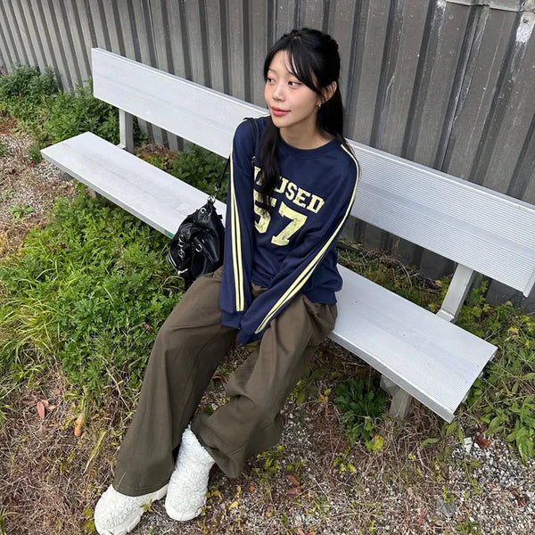 Anity Wide Pintuck Cotton Pants Wide Fit Loose Fit Casual Body-Covering Basic Item Daily Look