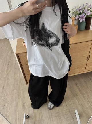 Dina Printed Oversized Short Sleeve T-shirt