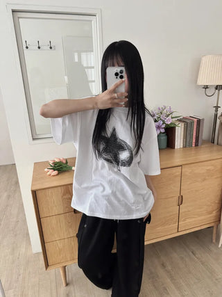 Dina Printed Oversized Short Sleeve T-shirt