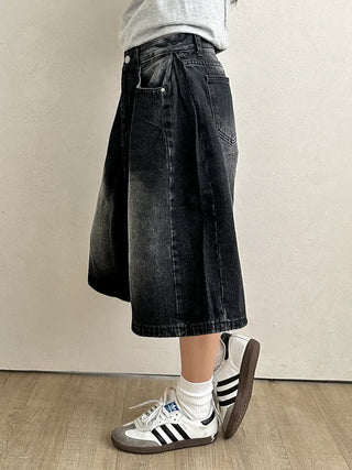 Tika Casual Denim Pocket Bermuda Shorts