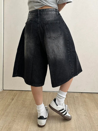 Tika Casual Denim Pocket Bermuda Shorts