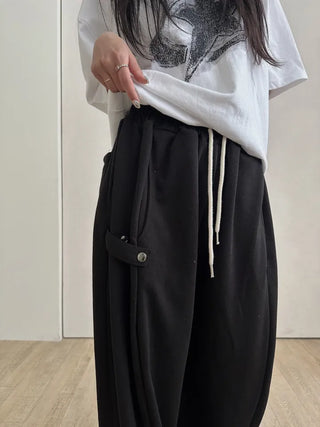 Nouveau Minimal Plain Loose Fit Long Pants