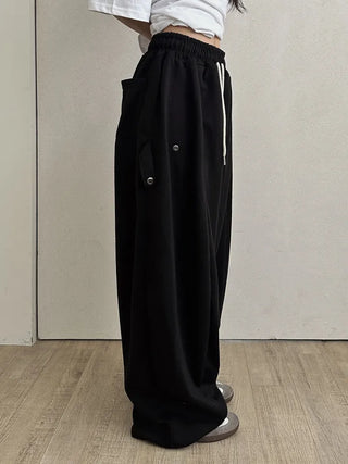 Nouveau Minimal Plain Loose Fit Long Pants