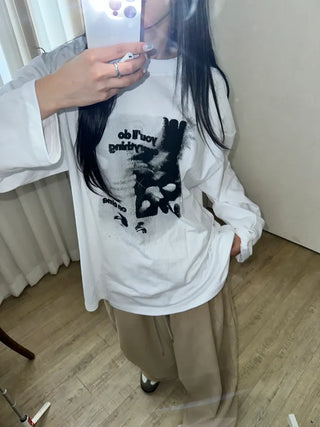 UL Hip Mood Cotton Round Neck Long Sleeve T-shirt