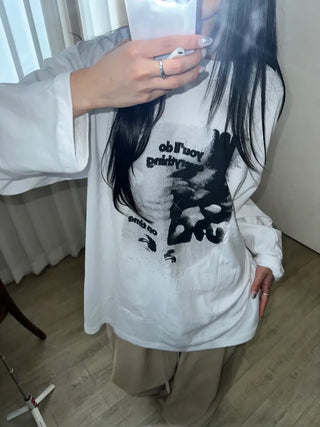 UL Hip Mood Cotton Round Neck Long Sleeve T-shirt