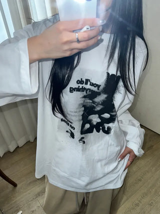 UL Hip Mood Cotton Round Neck Long Sleeve T-shirt