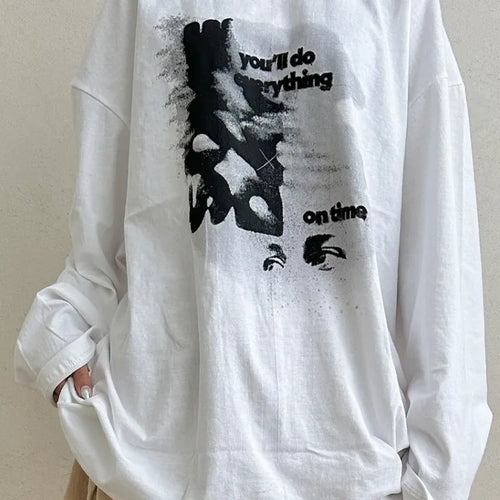 UL Hip Mood Cotton Round Neck Long Sleeve T-shirt