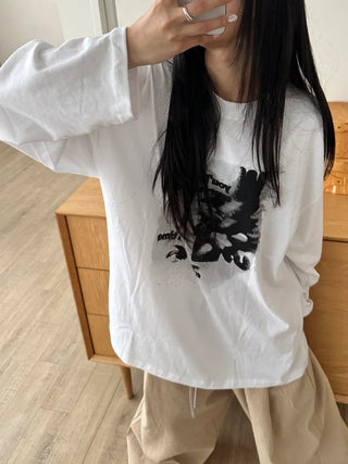 UL Hip Mood Cotton Round Neck Long Sleeve T-shirt