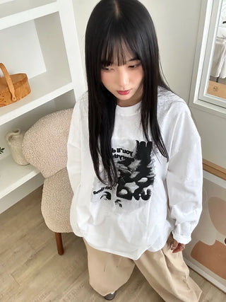UL Hip Mood Cotton Round Neck Long Sleeve T-shirt