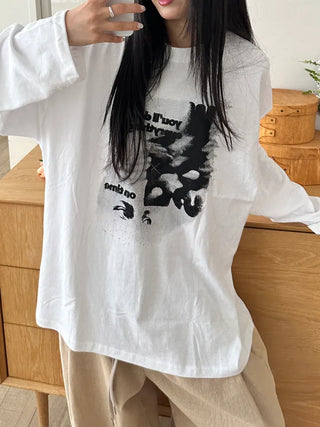 UL Hip Mood Cotton Round Neck Long Sleeve T-shirt