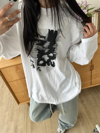 UL Hip Mood Cotton Round Neck Long Sleeve T-shirt