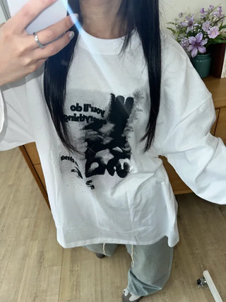 UL Hip Mood Cotton Round Neck Long Sleeve T-shirt
