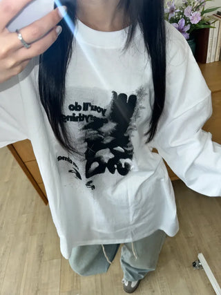 UL Hip Mood Cotton Round Neck Long Sleeve T-shirt