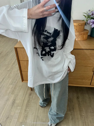 UL Hip Mood Cotton Round Neck Long Sleeve T-shirt