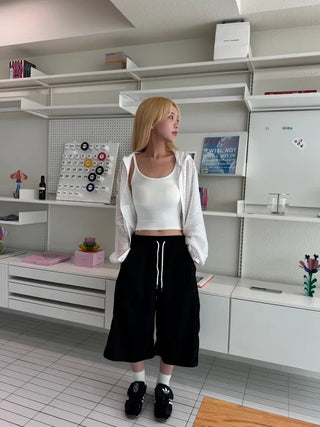 Dot Frill Hooded Windbreaker
