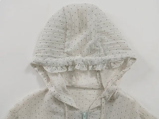 Dot Frill Hooded Windbreaker