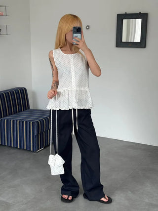 Grunge Polka Dot Bag Set Sleeveless Top