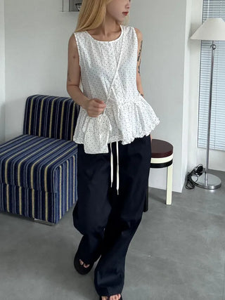 Grunge Polka Dot Bag Set Sleeveless Top