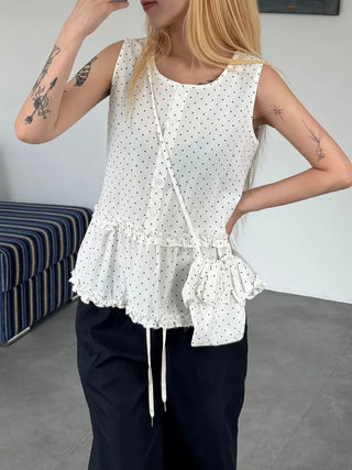 Grunge Polka Dot Bag Set Sleeveless Top